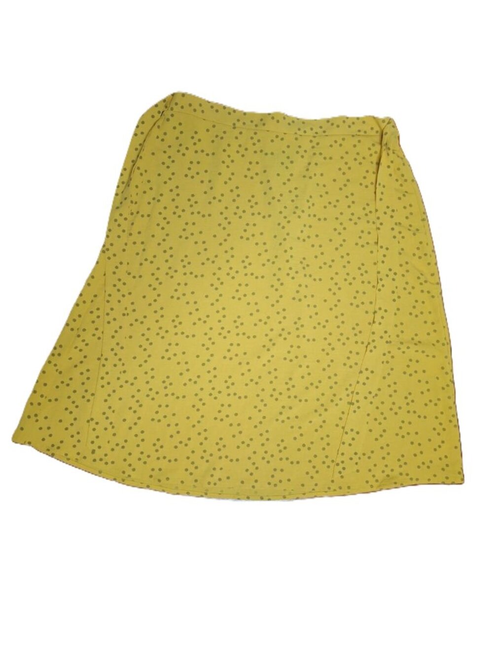 New York Clothing Co (NYCC) mustard yellow polka dot wrap midi skirt, Size Large